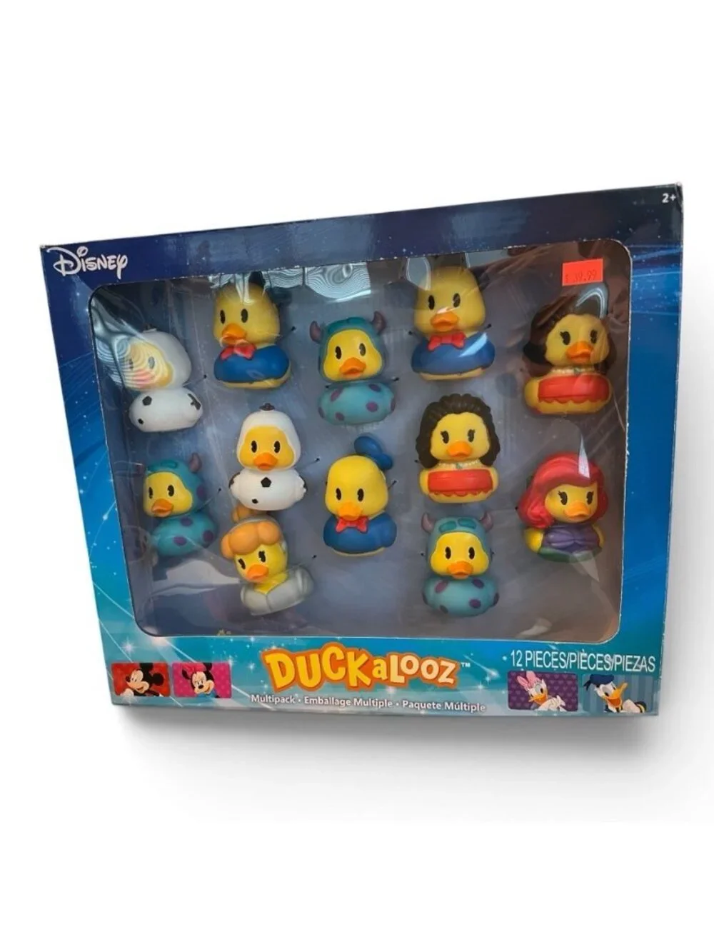 Disney Duckalooz 12 Piece Rubber Ducks Ariel Donald Sulley Moana Olaf Cinderella